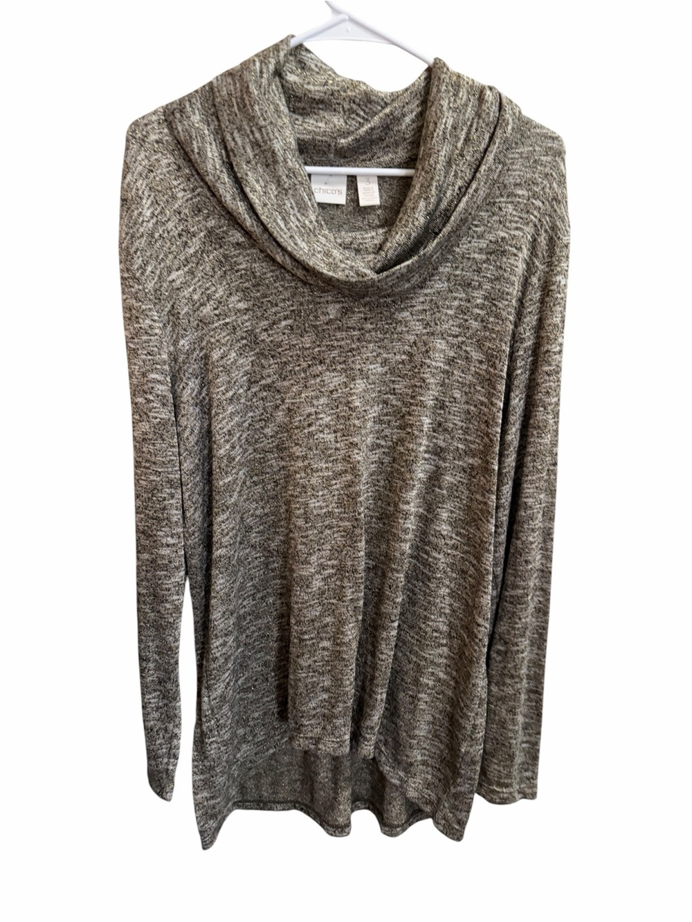 Chico's Metalic Cowl Neck Sweater size XL
